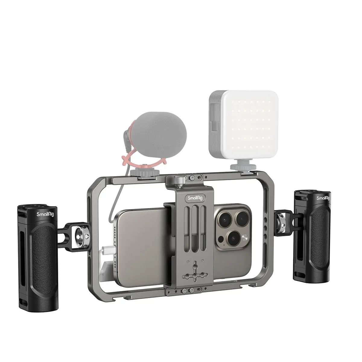 SMALLRIG Universal Phone Cage with Dual Handles, Smartphone Video Rig Stabilizer for iPhone, Samsung, Pixel, Android Phones (Black) - main product image