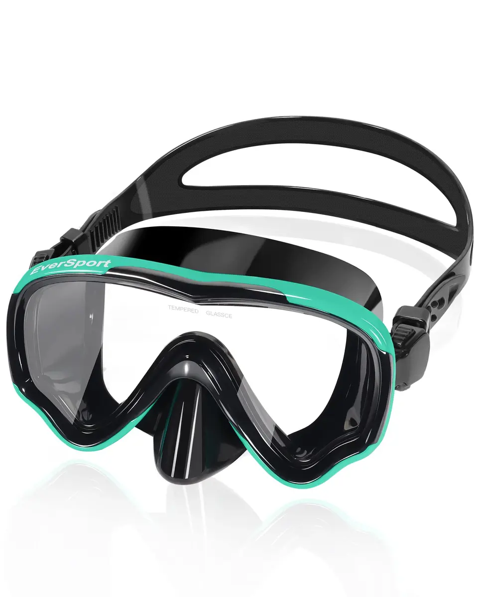 EverSport Adult Swimming Goggles Nose Cover No Leak Wide View Tempered Glass - main product image