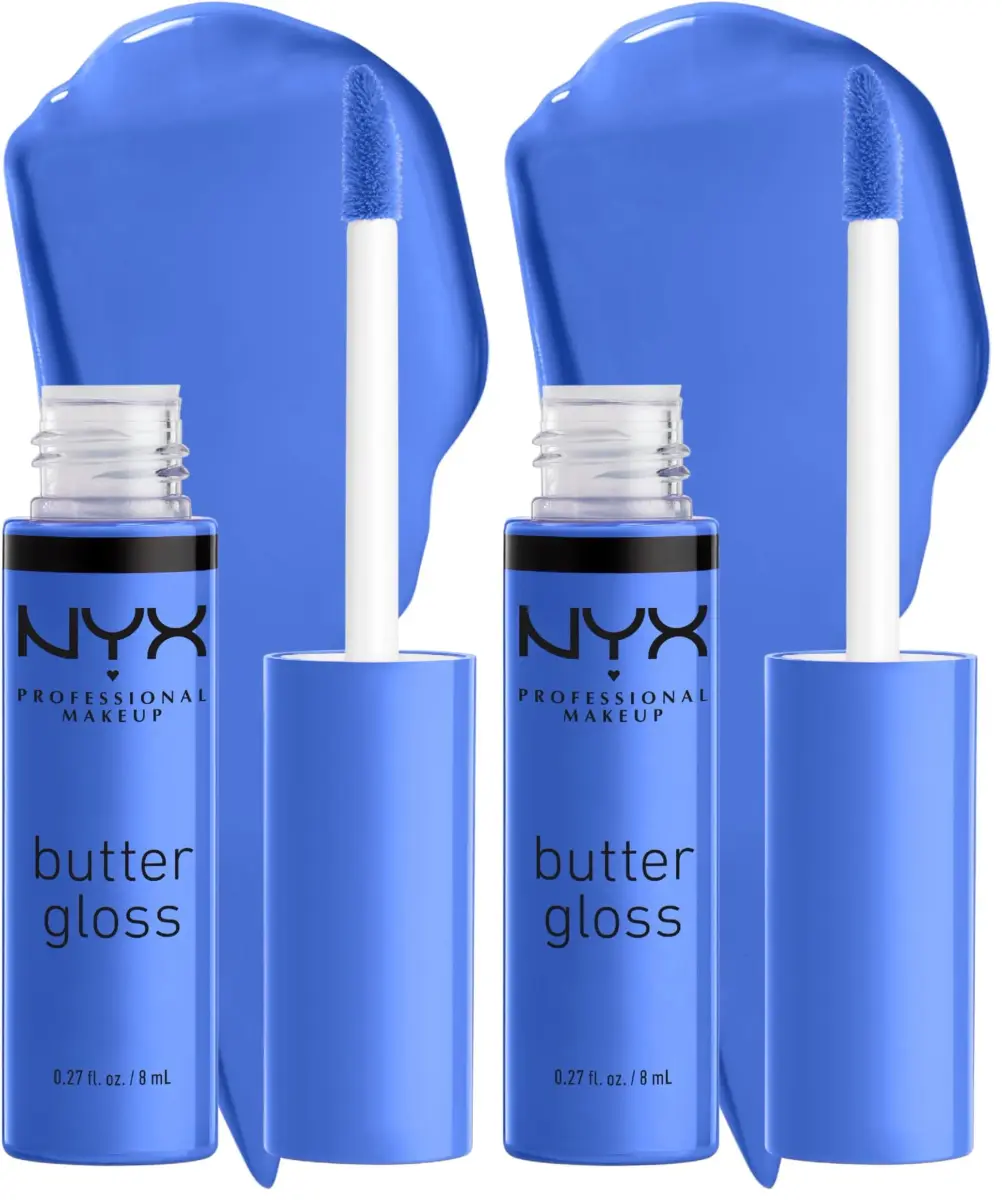 NYX PROFESSIONAL MAKEUP Butter Gloss Bling Lip Gloss - Blueberry Tart (Periwinkle Blue), Pack of 2 - main product image