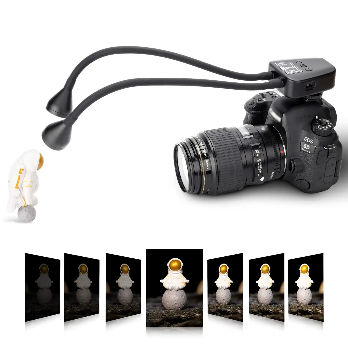 JJC Macro LED Arm Light with 10 Brightness Levels | Heat-Free, Adjustable, 5600K, USB-C Charging - main product image