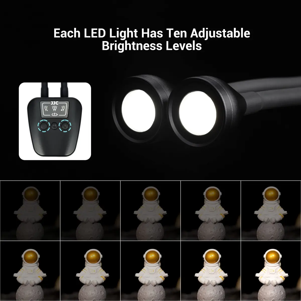 JJC Macro LED Arm Light with 10 Brightness Levels | Heat-Free, Adjustable, 5600K, USB-C Charging - view 5