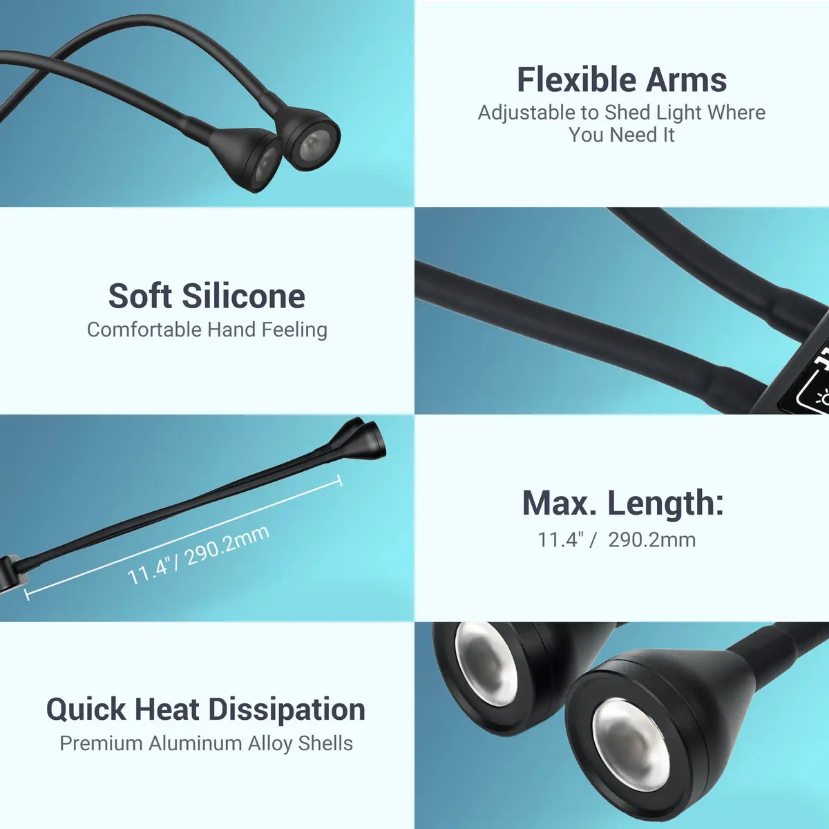 JJC Macro LED Arm Light with 10 Brightness Levels | Heat-Free, Adjustable, 5600K, USB-C Charging - view 6