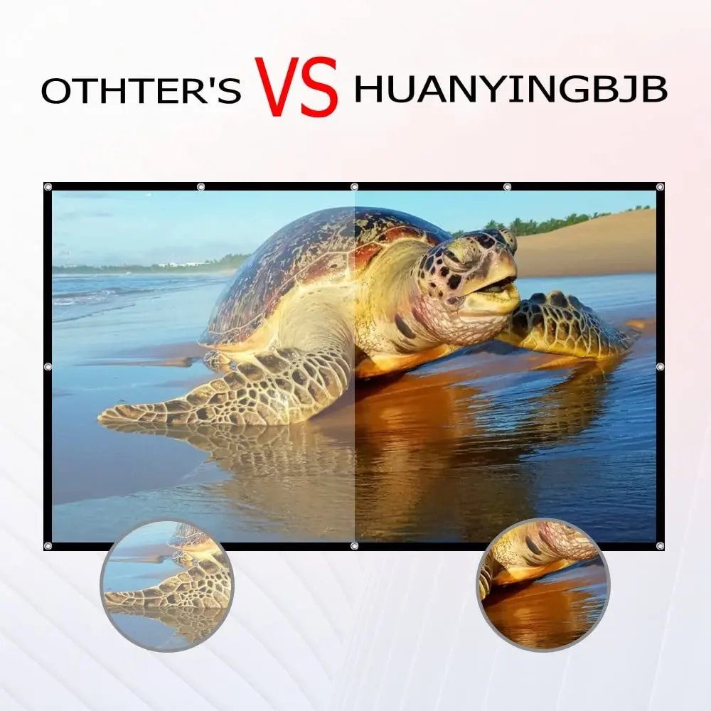 HUANYINGBJB 84-inch Projector Screen 218.4 cm (73"x41") | 4K HD Rear Front Foldable Outdoor Indoor Movie Theater Screen - view 2