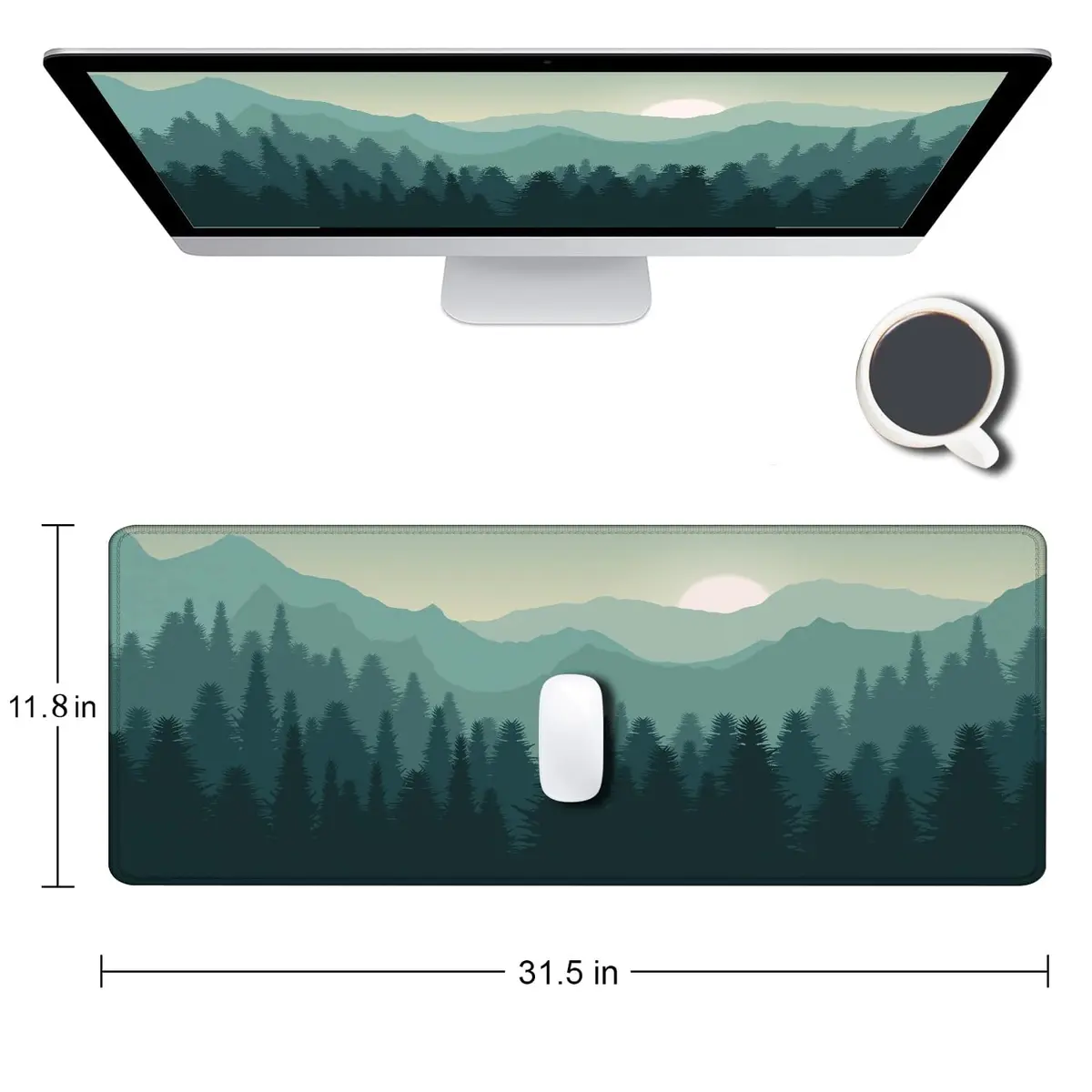 SANWUMIAN Mouse Pad Gaming 31.5x11.8 inch | Large Desk Mat for Gaming & Office - view 2