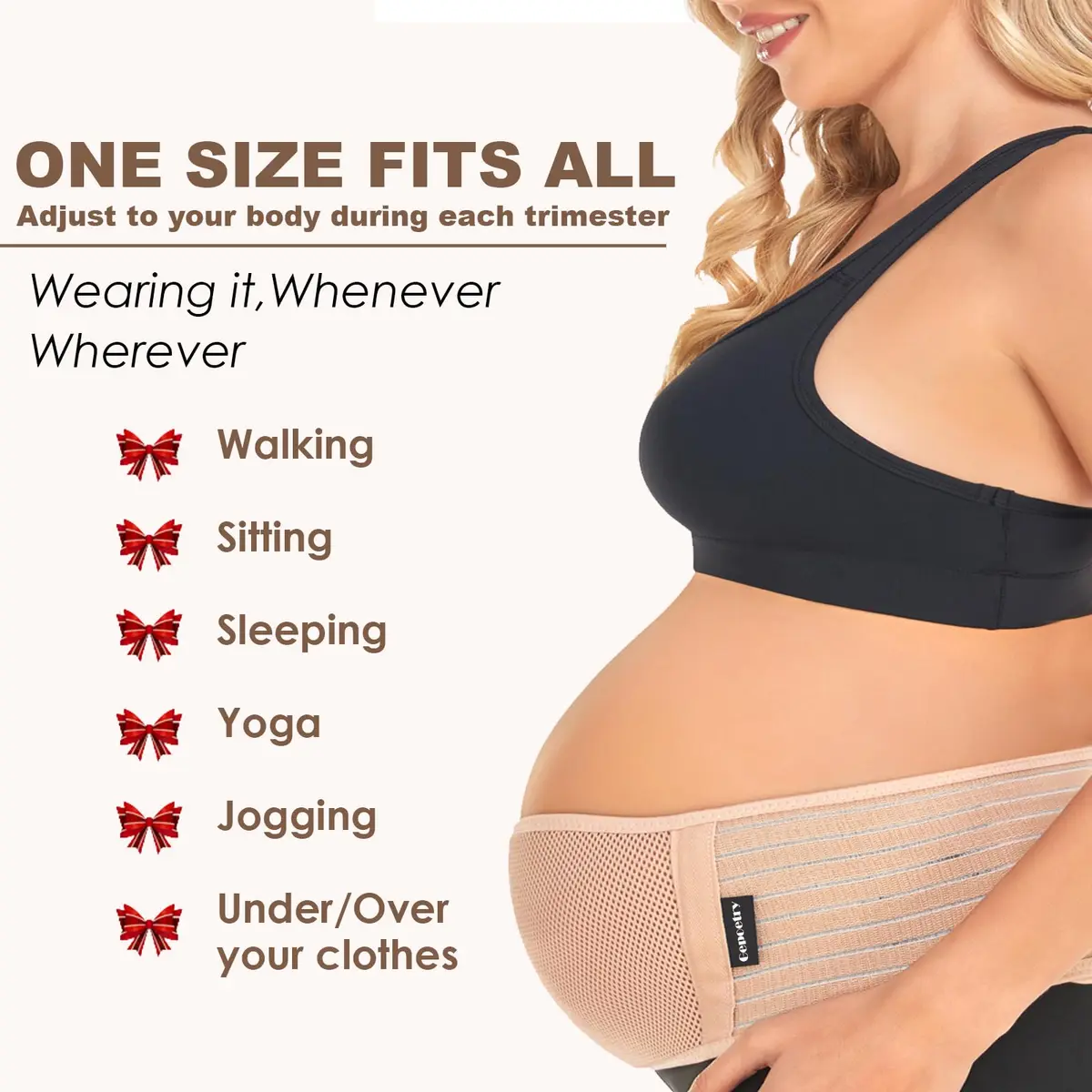 Gepoetry Maternity Belly Band for Pregnant Women Pregnancy Belly Band | Support & Postpartum Relief - view 3