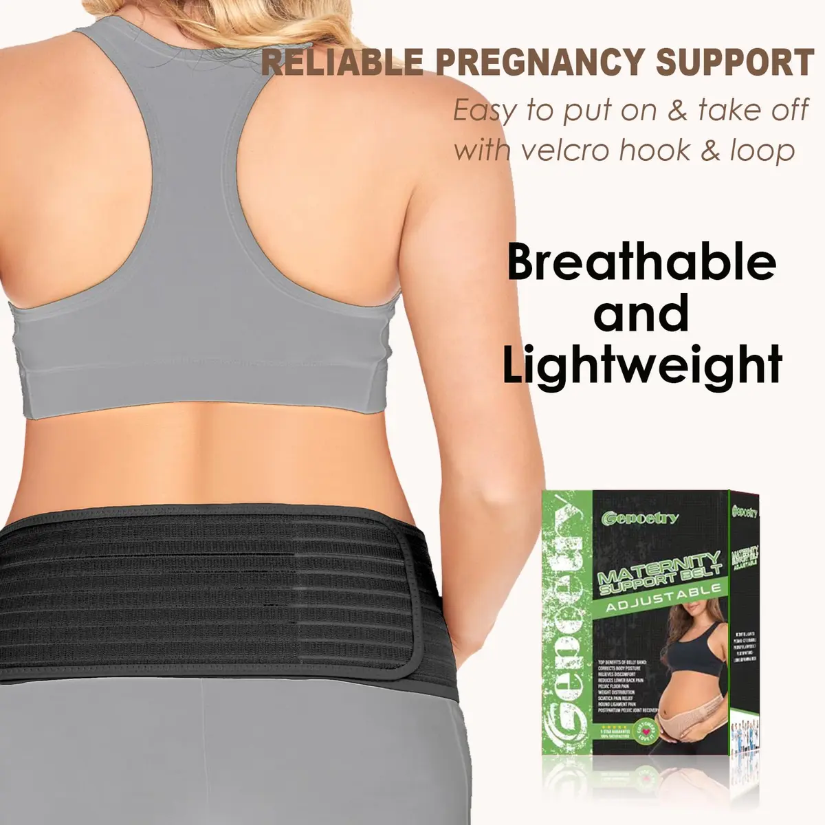 Gepoetry Maternity Belly Band for Pregnant Women | Adjustable Support for All Pregnancy Stages - view 5