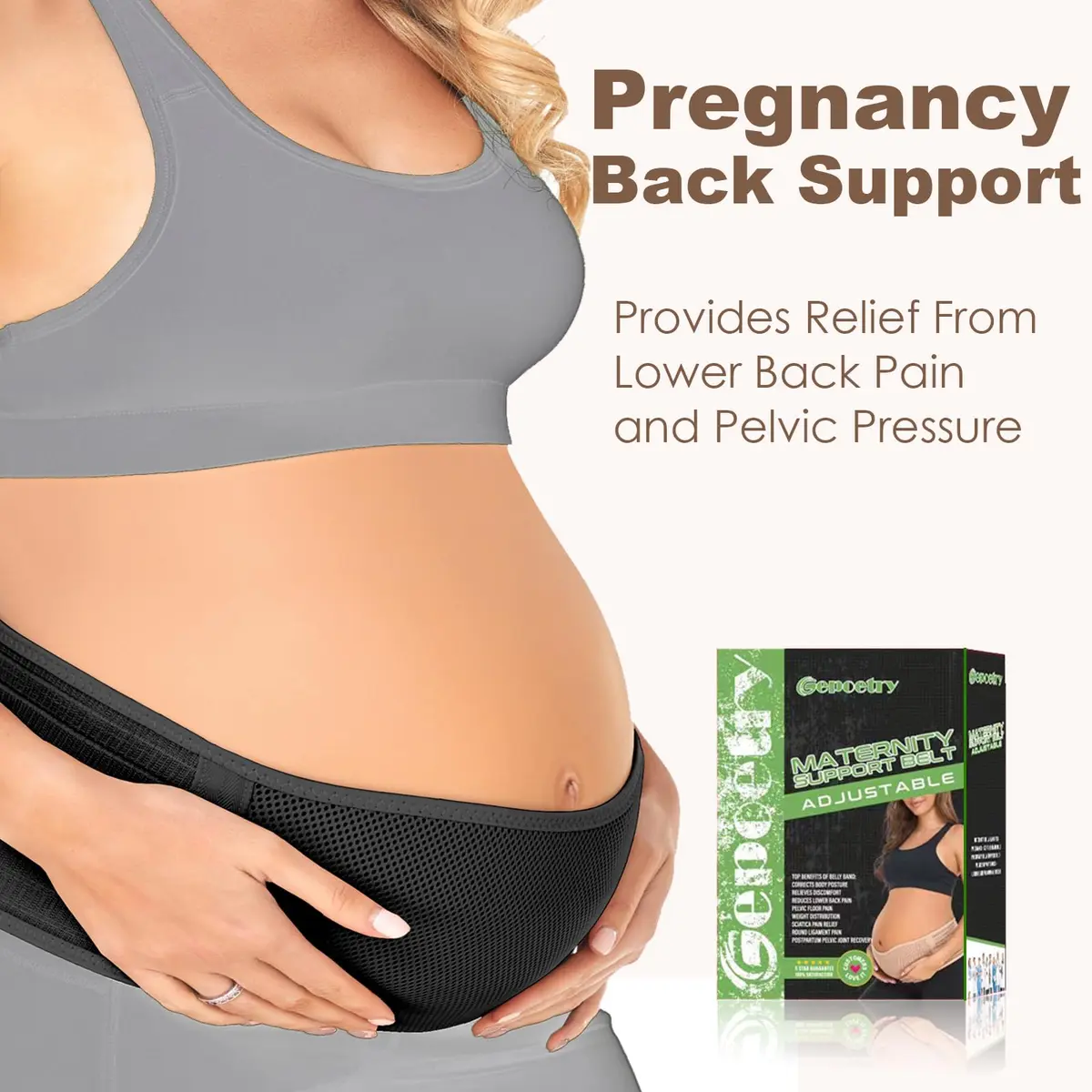 Gepoetry Maternity Belly Band for Pregnant Women | Adjustable Support for All Pregnancy Stages - view 4