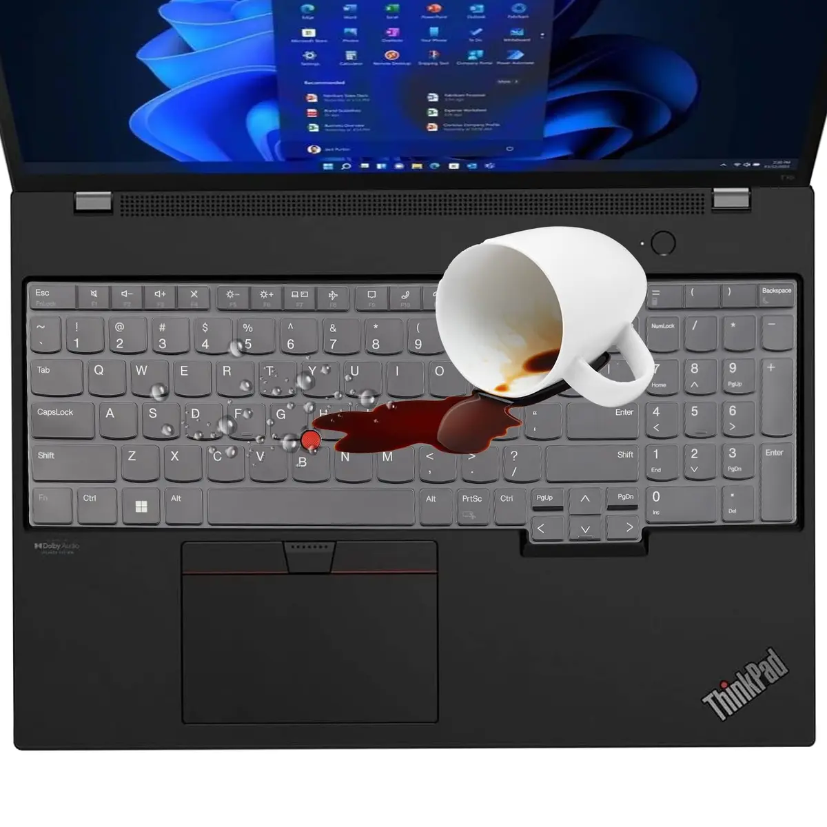 MUBUY-GOL Keyboard Cover for Lenovo ThinkPad E16 L16 T16 T16g P16 P16v P16s 16" & L15 Gen 4/3 15.6" (US Layout) | Thin TPU Protector - view 7