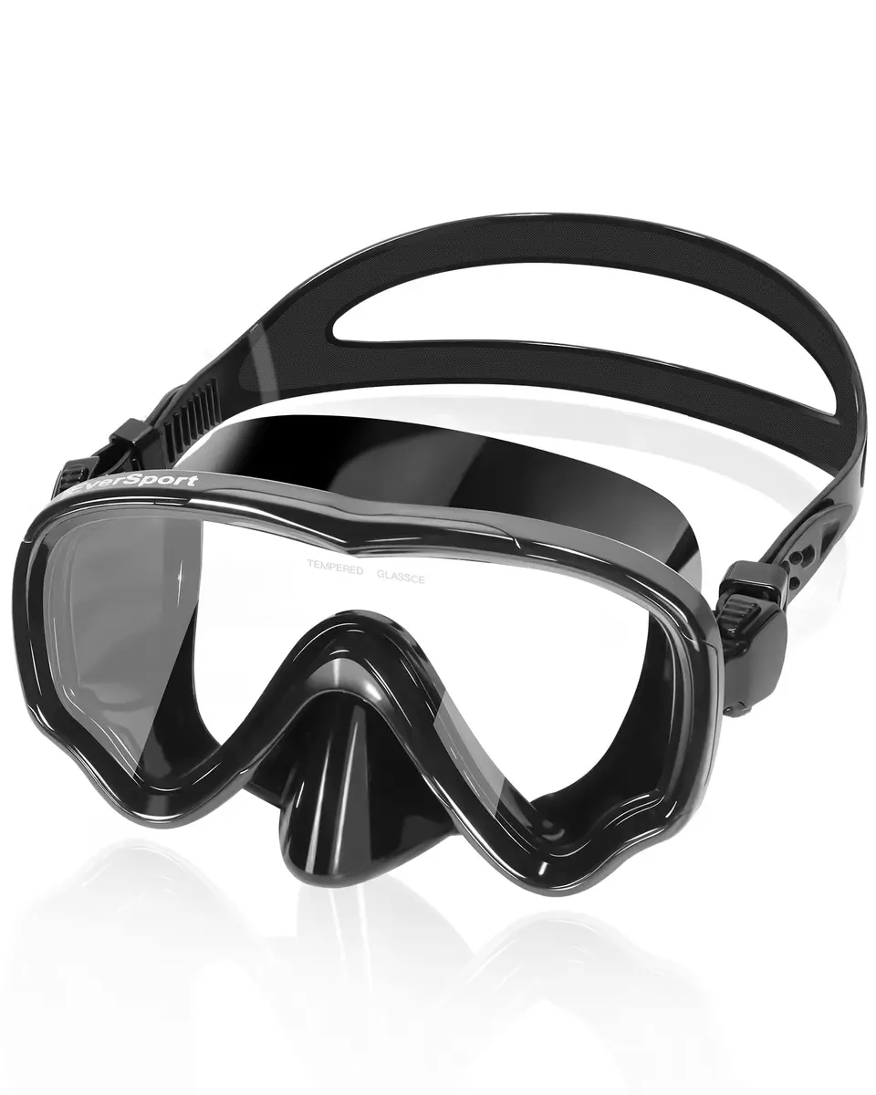 EverSport Adult Swim Goggles with Nose Cover & Clear Wide View Tempered Glass Lens | 180° Panoramic View - main product image