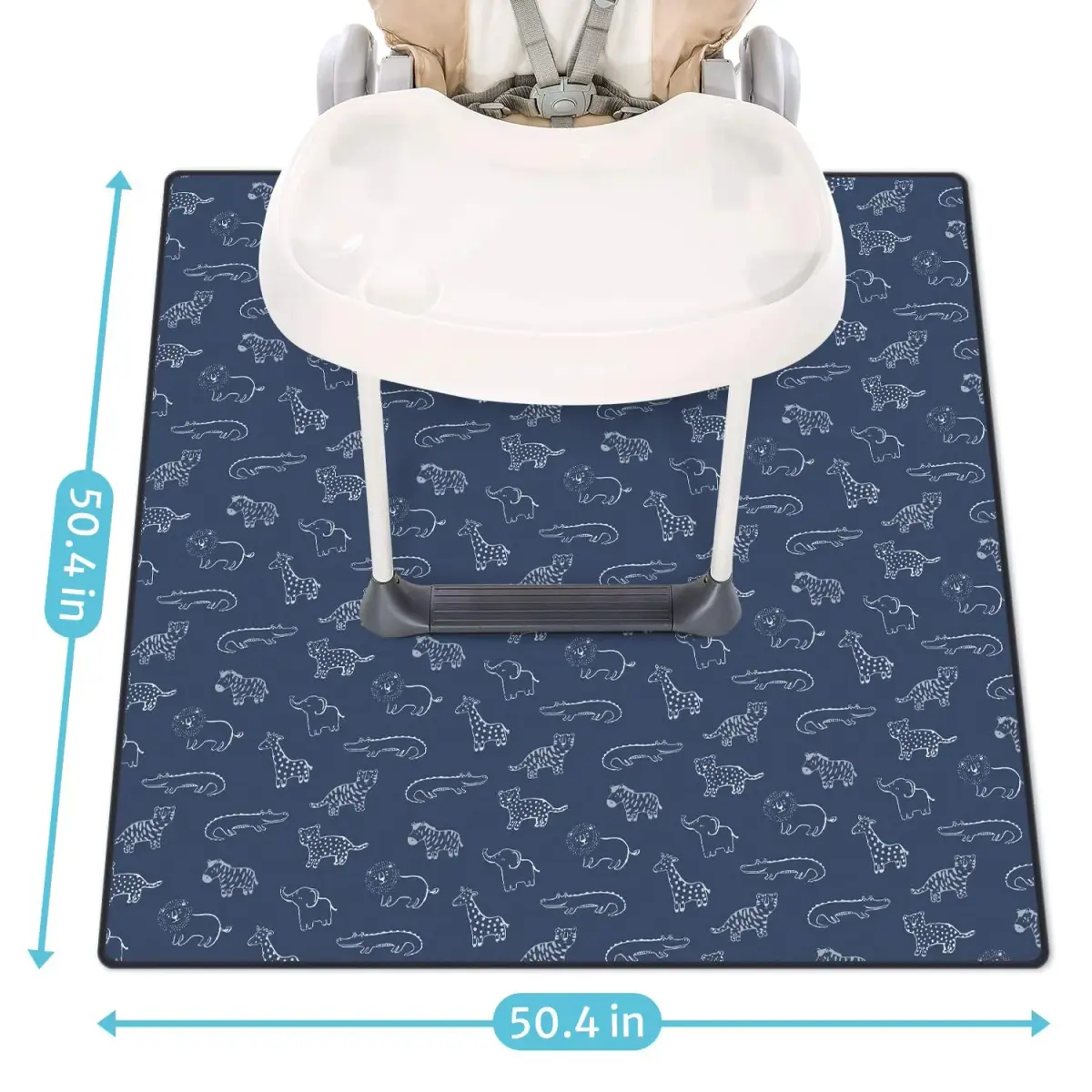 Blissful Diary Baby Splat Mat 128cm (50.4 Inch) | Easy Clean Waterproof Floor Protector for High Chairs & Playtime - view 3