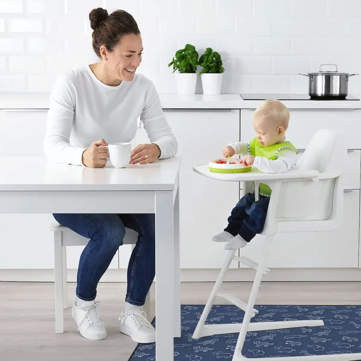 Blissful Diary Baby Splat Mat 128cm (50.4 Inch) | Easy Clean Waterproof Floor Protector for High Chairs & Playtime - view 4