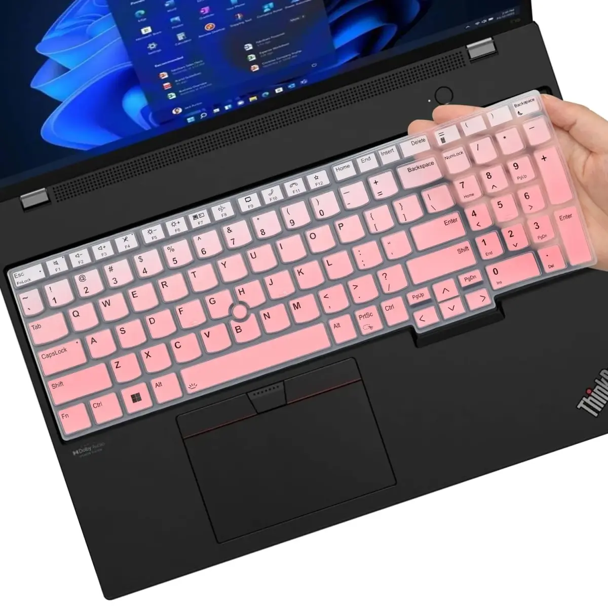 MUBUY-GOL Ombrepink Keyboard Skin for Lenovo ThinkPad T16 P16 E16 16-inch Laptops | US Keyboard Layout - main product image