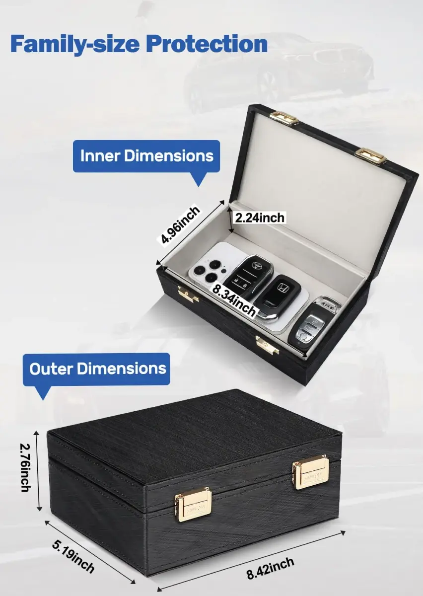 Samfolk Faraday Box & 2 Faraday Bags - 21.4cm x 13.2cm x 7cm (8.42" x 5.19" x 2.76") | Signal Blocking Anti-Theft for Car Keys - view 5