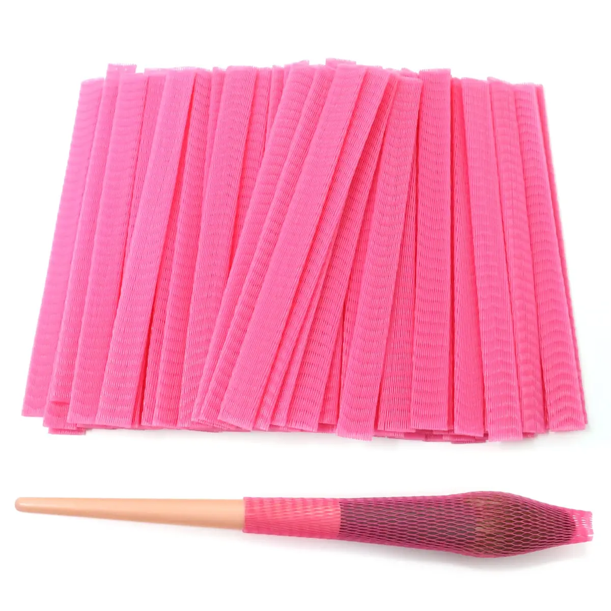 Honbay 100PCS Makeup Brush Protector Mesh Covers (12x1cm / 4.7x0.4 Inch) | Reusable Expandable Covers for Brushes & Tassels - main product image