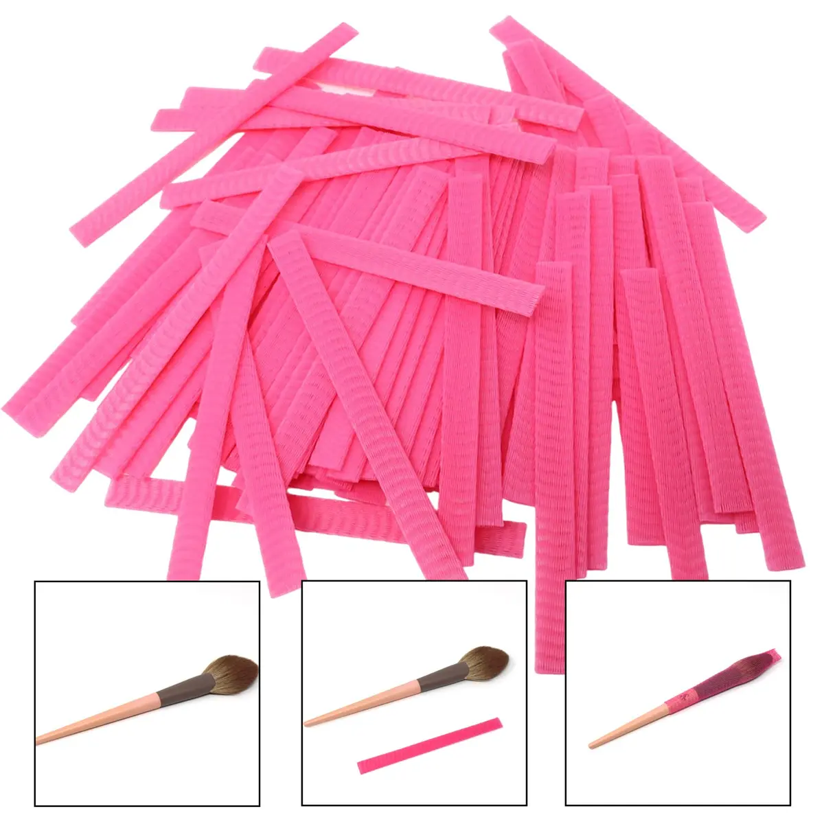 Honbay 100PCS Makeup Brush Protector Mesh Covers (12x1cm / 4.7x0.4 Inch) | Reusable Expandable Covers for Brushes & Tassels - view 4