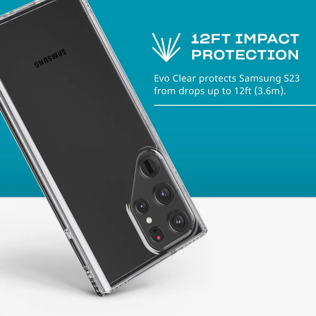 tech21 Evo Clear for Samsung Galaxy S23 Ultra | Anti Yellowing, Drop & Scratch Protection - view 3