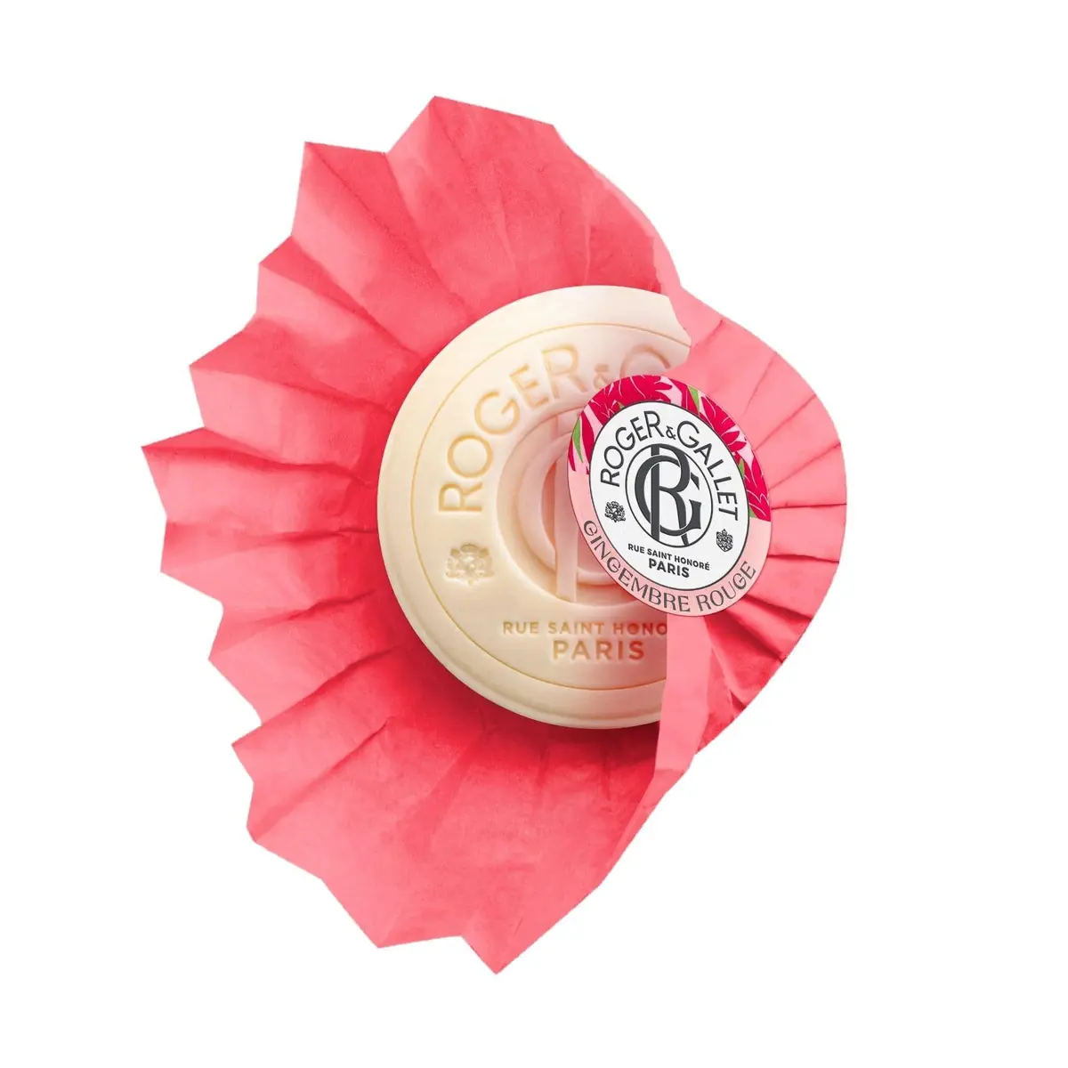 ROGER & GALLET Gingembre Rouge Perfumed Soap 3.5 oz | French Craftsmanship & Citrus Fragrance - main product image