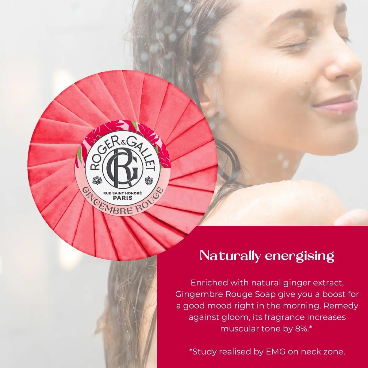 ROGER & GALLET Gingembre Rouge Perfumed Soap 3.5 oz | French Craftsmanship & Citrus Fragrance - view 5