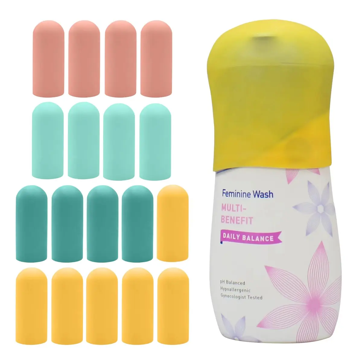 TRANOMOS 18 Pack Silicone Bottle Covers Travel Essentials for Women Men | Leak Proof, Compact & Resilient - main product image