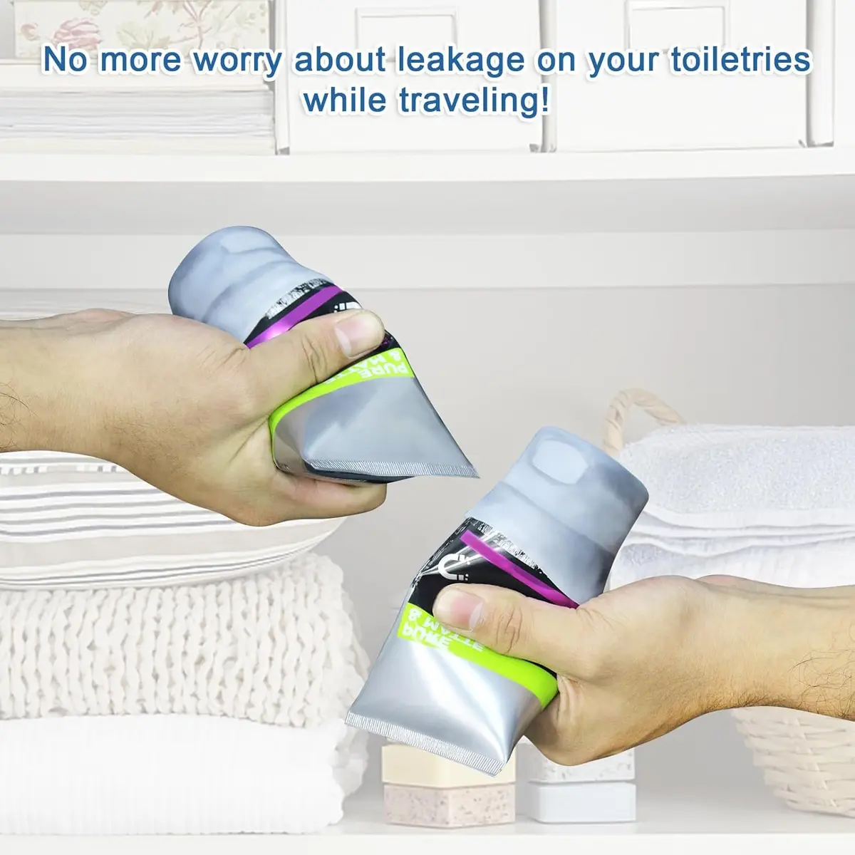 TRANOMOS Silicone Bottle Cover for Travel Toiletries | Leak Proof, Reusable, Compact (70-120 chars) - view 5