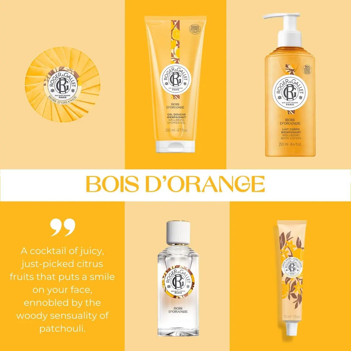 ROGER & GALLET Bois d'Orange Perfumed Soap, 100 g | French craftsmanship, natural ingredients, citrus aroma - view 6