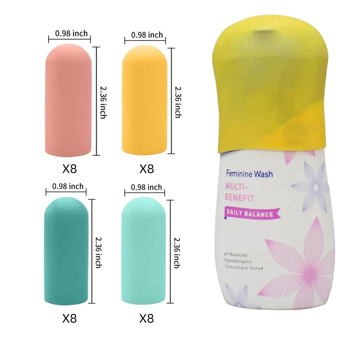 TRANOMOS Silicone Bottle Covers 32 Pack | Leak Proof Travel Essentials for Women Men - view 8