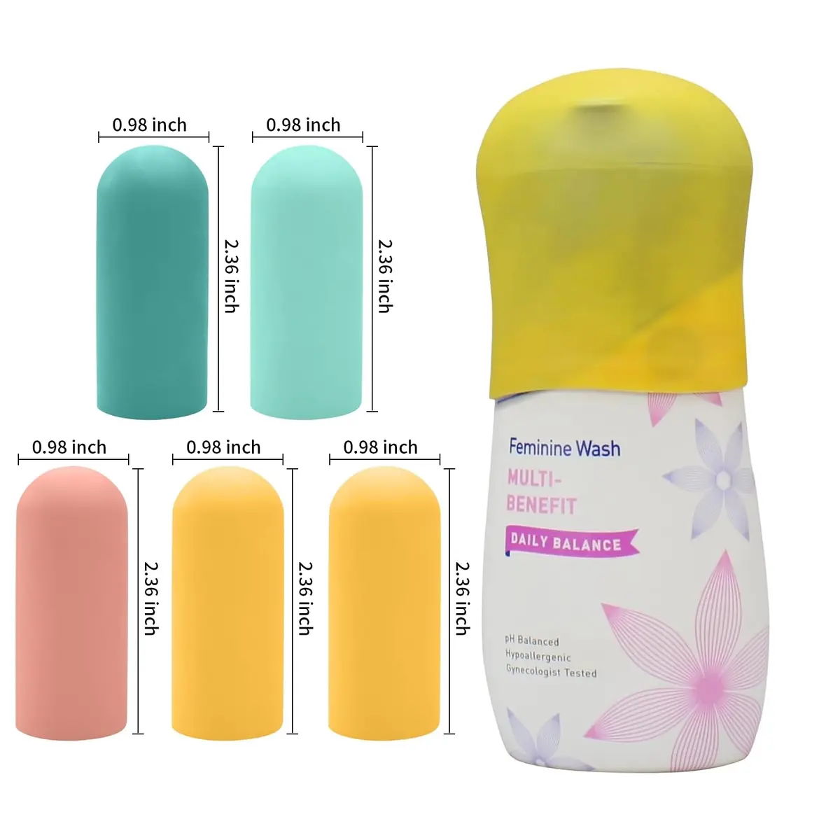 TRANOMOS 5 Pack Silicone Bottle Covers Travel Essentials for Women Men, Leak Proofing, Beach Vacation Must Haves, Travel Size Toiletries Accessories - view 8