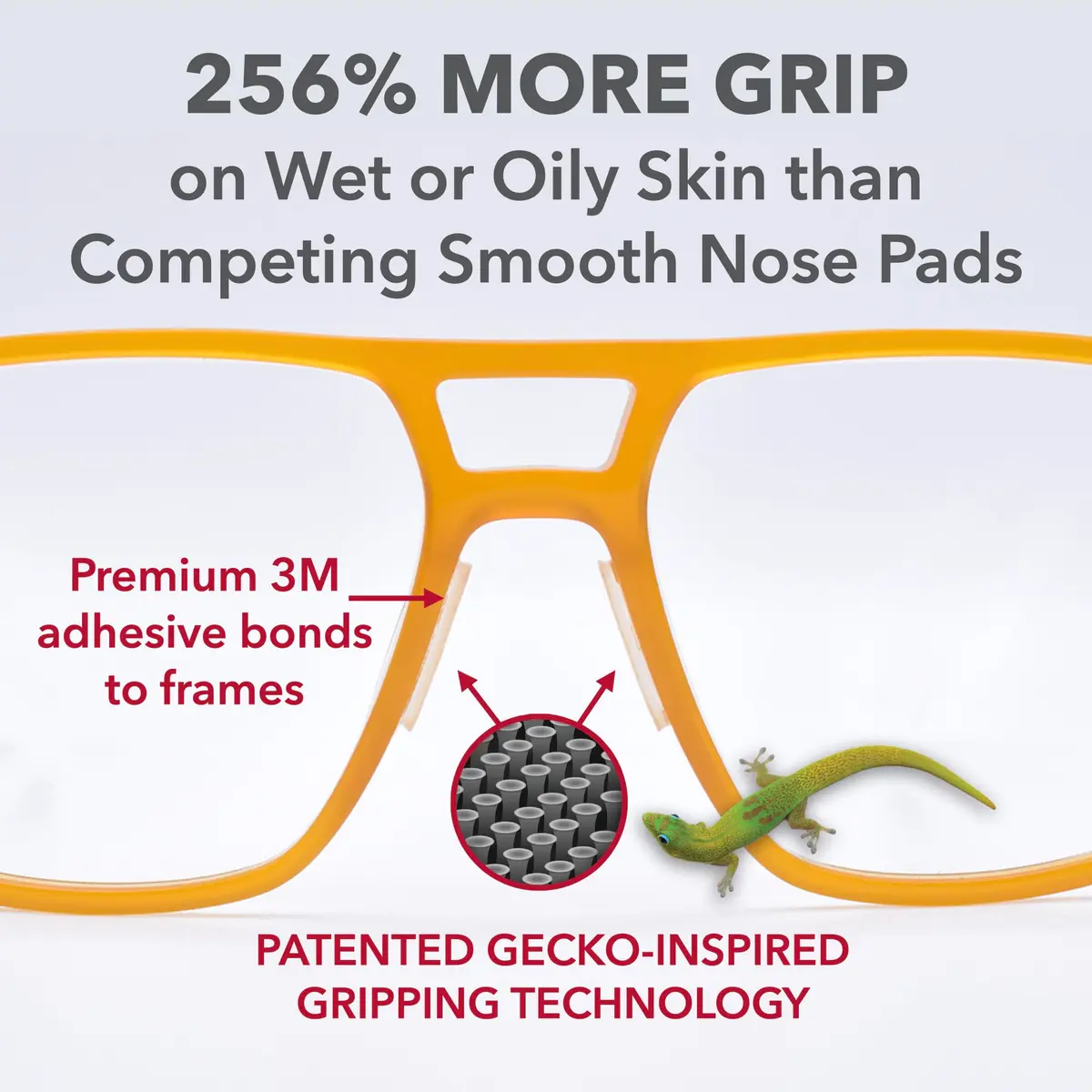 Setex Gecko Grip Thick 1.8mm Anti Slip Nose Pads for Glasses, 30 Clear Pads | Gecko-Inspired Microfiber Technology - view 2