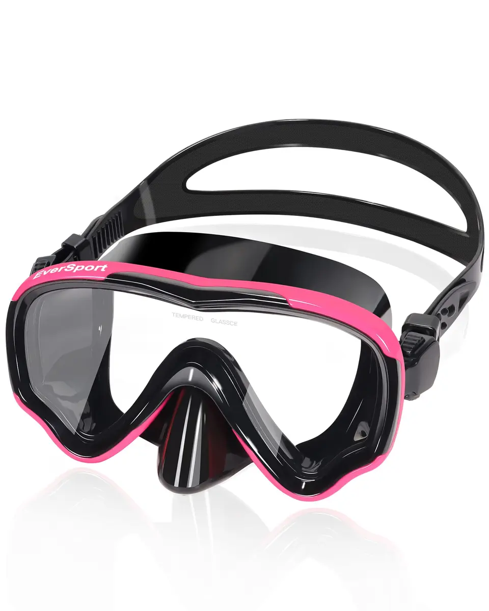 EverSport Adult Swimming Goggles with Nose Cover & Clear Wide View Tempered Glass Lens | Anti-Fog, No Leak - main product image