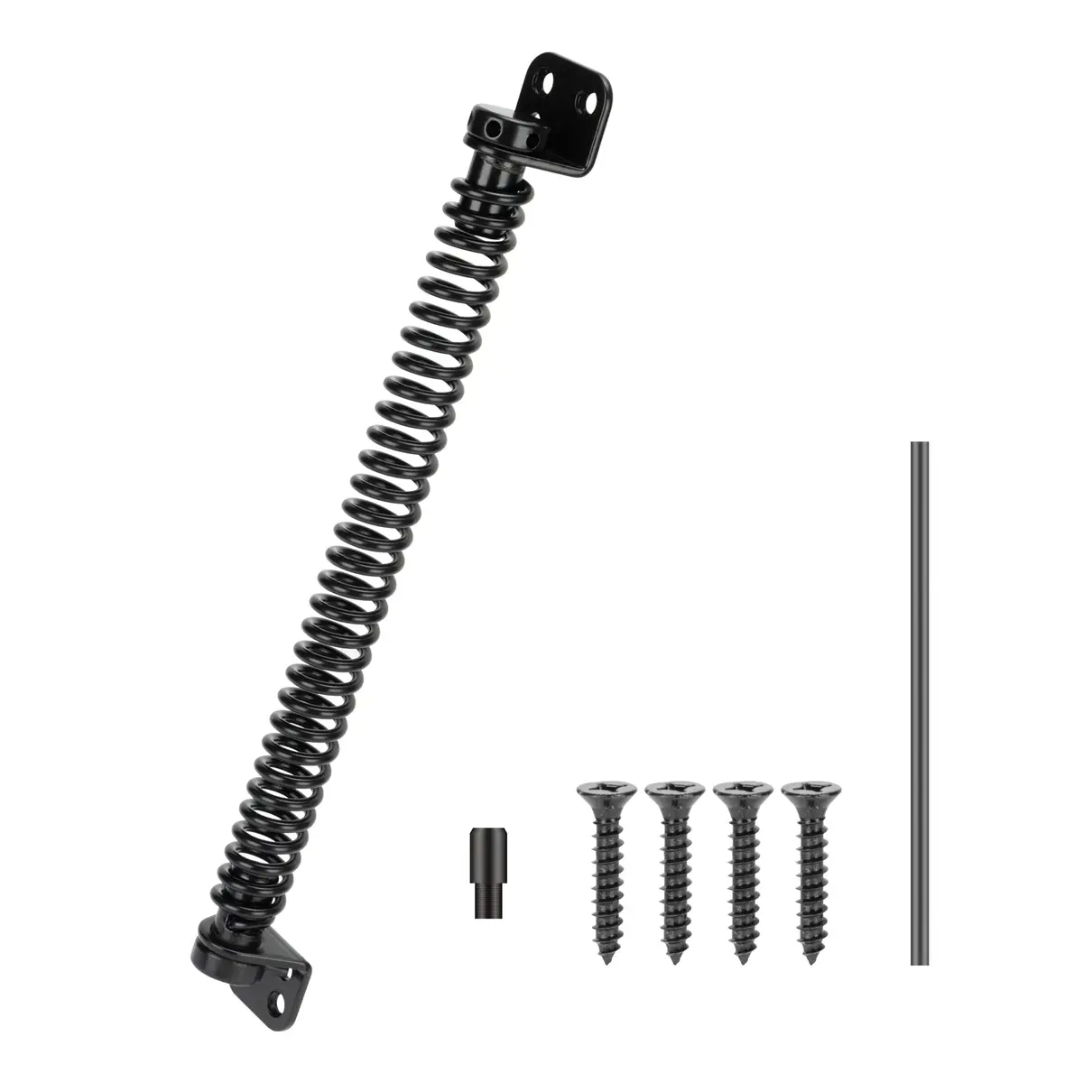 HILLMASTER 12" Self Closing Gate Spring with Adjustable Tool | Black Finish - main product image