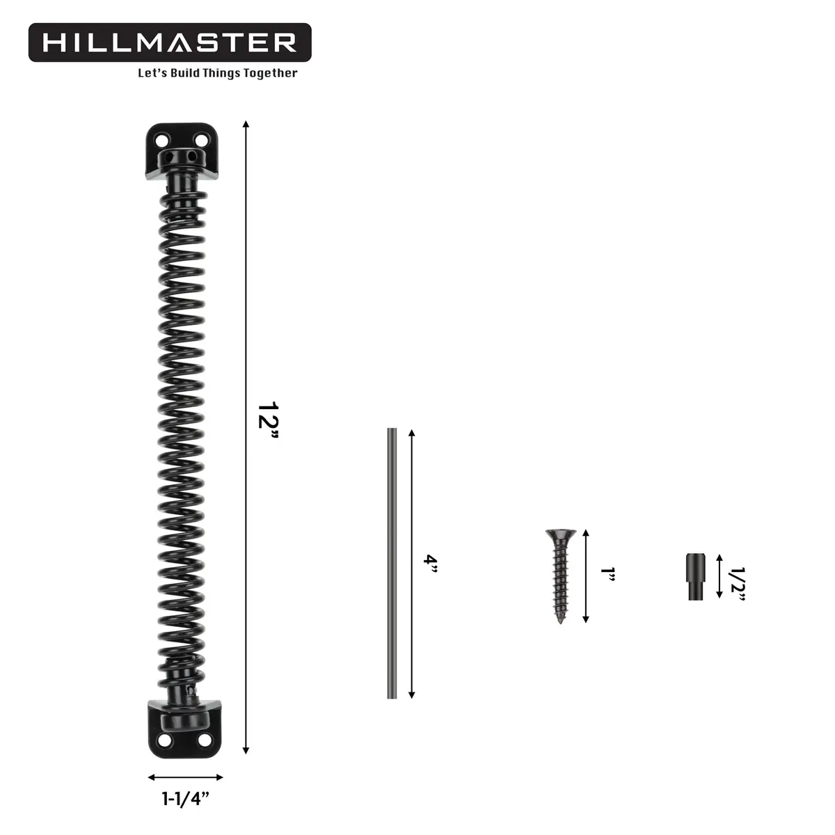 HILLMASTER 12" Self Closing Gate Spring with Adjustable Tool | Black Finish - view 4