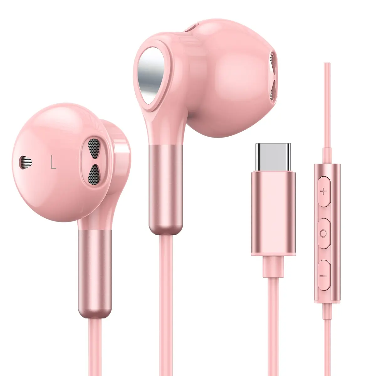 BENEWY USB C Headphones for Samsung Galaxy S26 S25 S24 S23 S22 S21 S20 A56 A17 A16 | Wired USB C Earbuds with Mic & Volume Control - main product image
