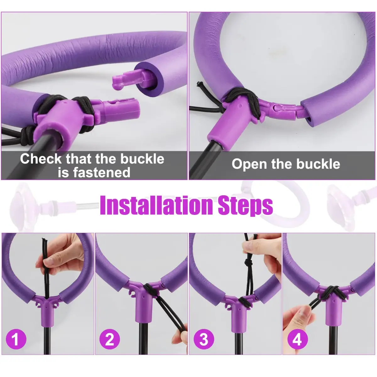 Chridark Ankle Skip Ball with Flash Wheel, Portable Foldable Toy for Kids & Adults (Purple, 1 Unit) - view 5