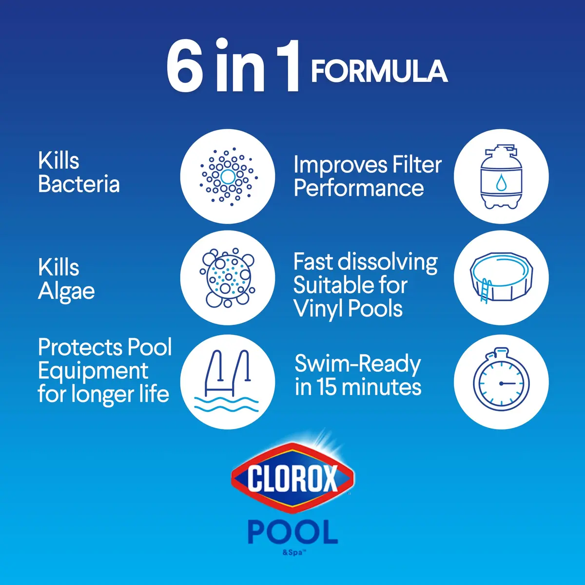 Clorox Pool&Spa Shock XtraBlue2 12-Pack | Kills Bacteria & Algae, Swim-Ready in 15 Minutes - view 2