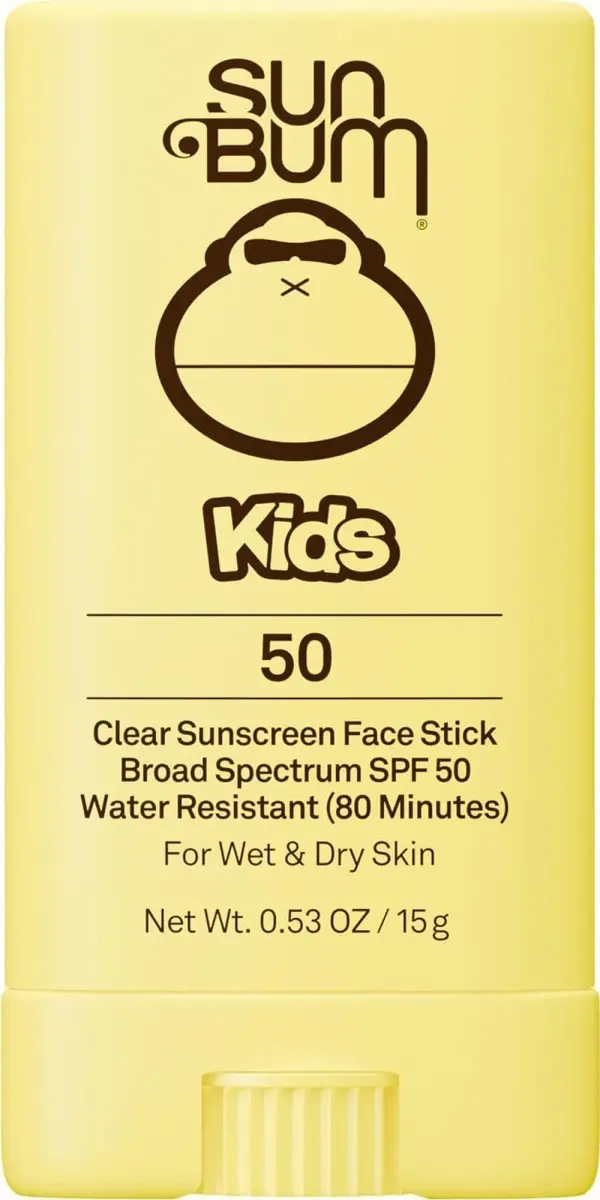 Sun Bum Kids SPF 50 Clear Face Stick Sunscreen 15ml (0.53 oz) | Water Resistant for Active Kids - main product image