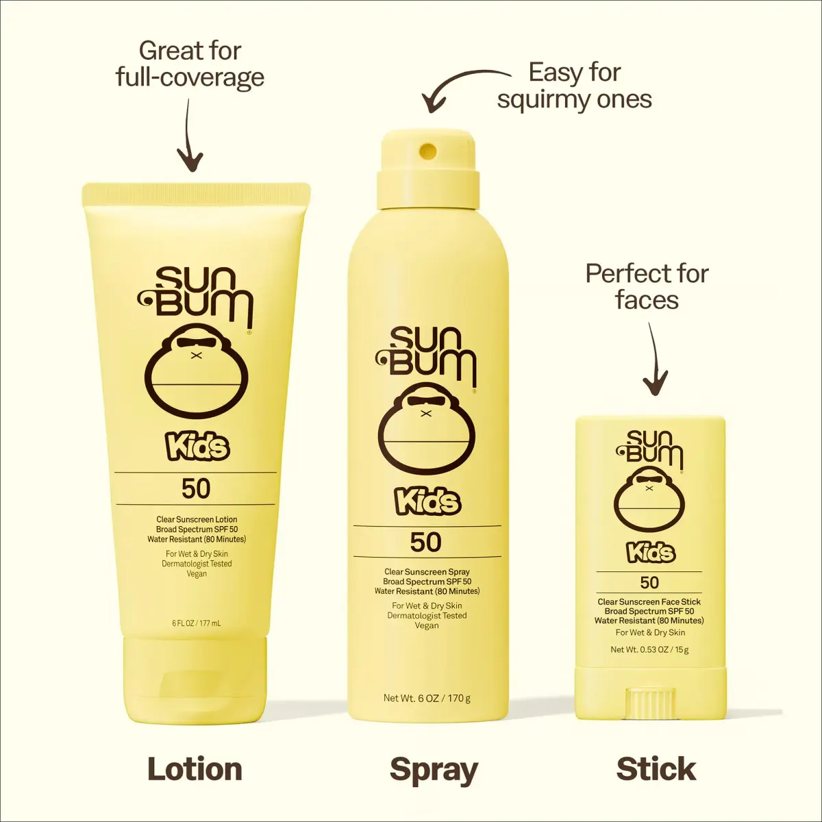 Sun Bum Kids SPF 50 Clear Face Stick Sunscreen 15ml (0.53 oz) | Water Resistant for Active Kids - view 2
