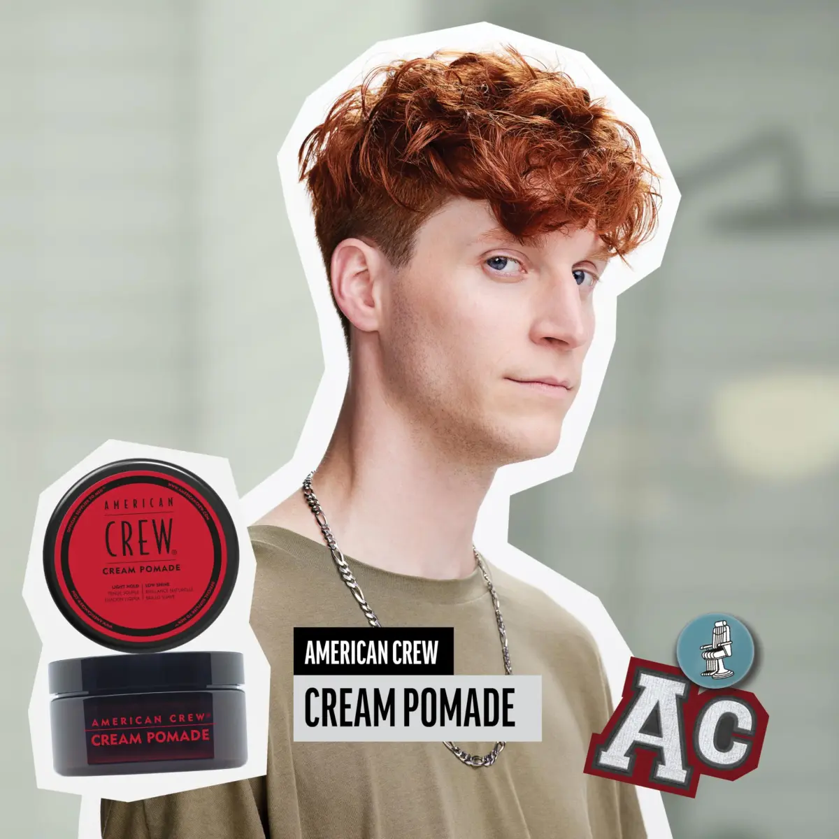 American Crew Men's Hair Cream Pomade, Light Hold, Low Shine, 3 oz (88.7 ml) | Natural Look Styling - view 2