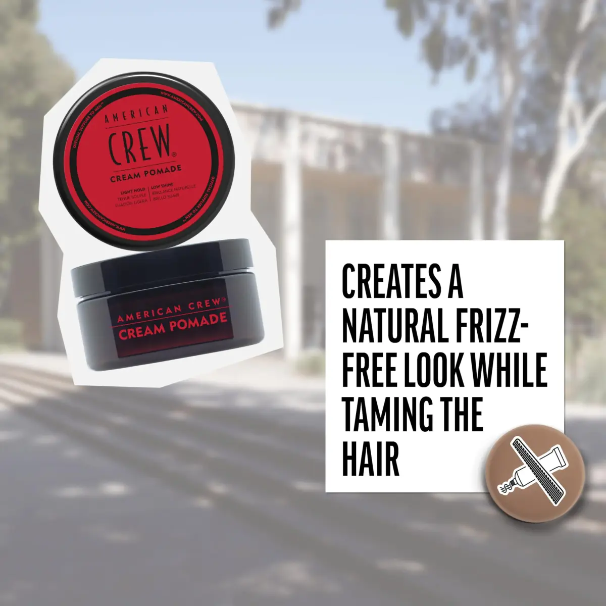 American Crew Men's Hair Cream Pomade, Light Hold, Low Shine, 3 oz (88.7 ml) | Natural Look Styling - view 4