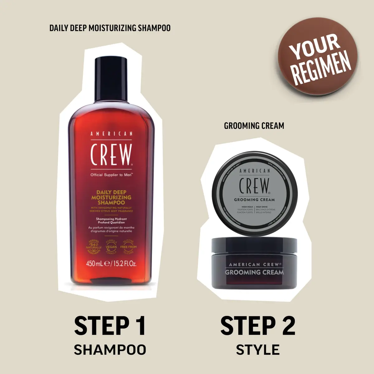 American Crew Men's Grooming Cream High Hold High Shine 85g (3 oz) | Styles Hair with Moisture Repelling Formula - view 6