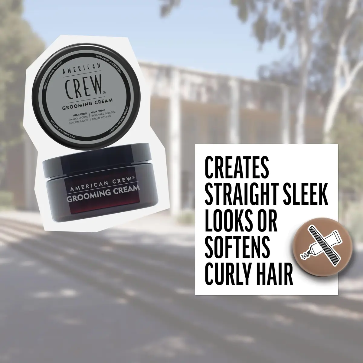 American Crew Men's Grooming Cream High Hold High Shine 85g (3 oz) | Styles Hair with Moisture Repelling Formula - view 4