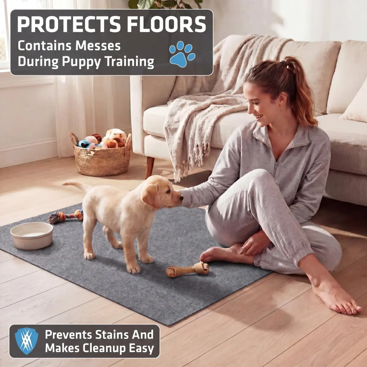 Drymate Washable Pee Pads for Dogs (29x36 Inch, 2-Pack) | Absorbent, Waterproof, Slip-Resistant Pet Training Mats - view 2