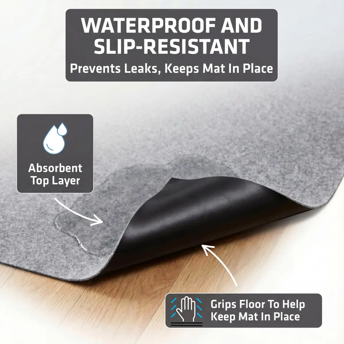 Drymate Washable Pee Pads for Dogs (29x36 Inch, 2-Pack) | Absorbent, Waterproof, Slip-Resistant Pet Training Mats - view 3