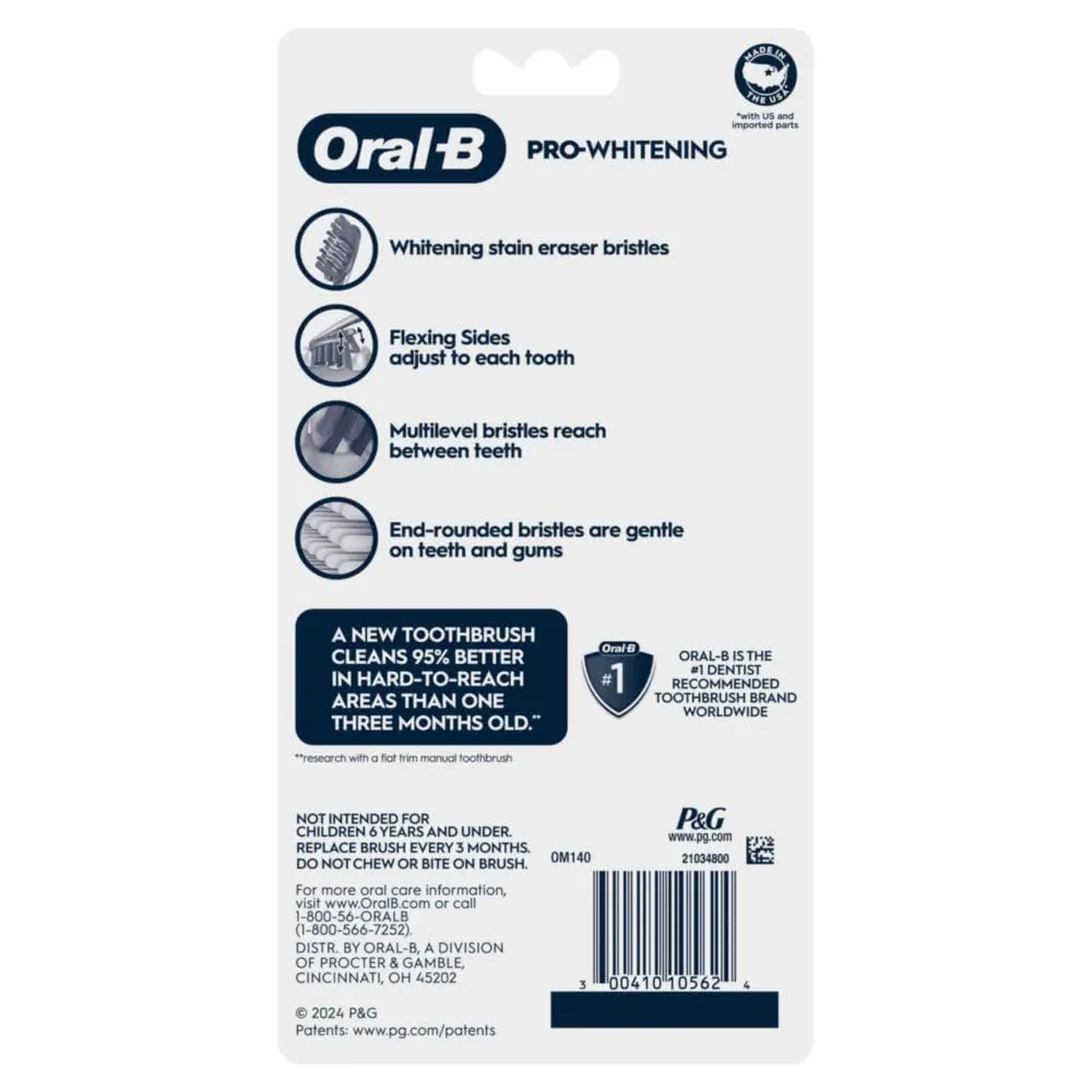 Oral-B 3D White Deep Stain Remover Toothbrushes 6 Count | Removes 90% Surface Stains, Whitens Teeth, Gentle on Gums - view 7