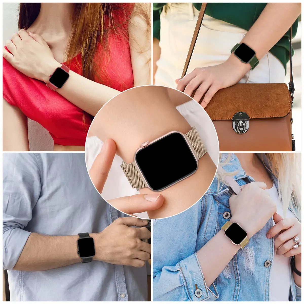 Steezrd Stainless Steel Mesh Magnetic Loop Bands for Apple Watch 38mm 40mm 41mm 42mm 44mm 45mm 49mm | Magnetic, Adjustable, Durable - view 5
