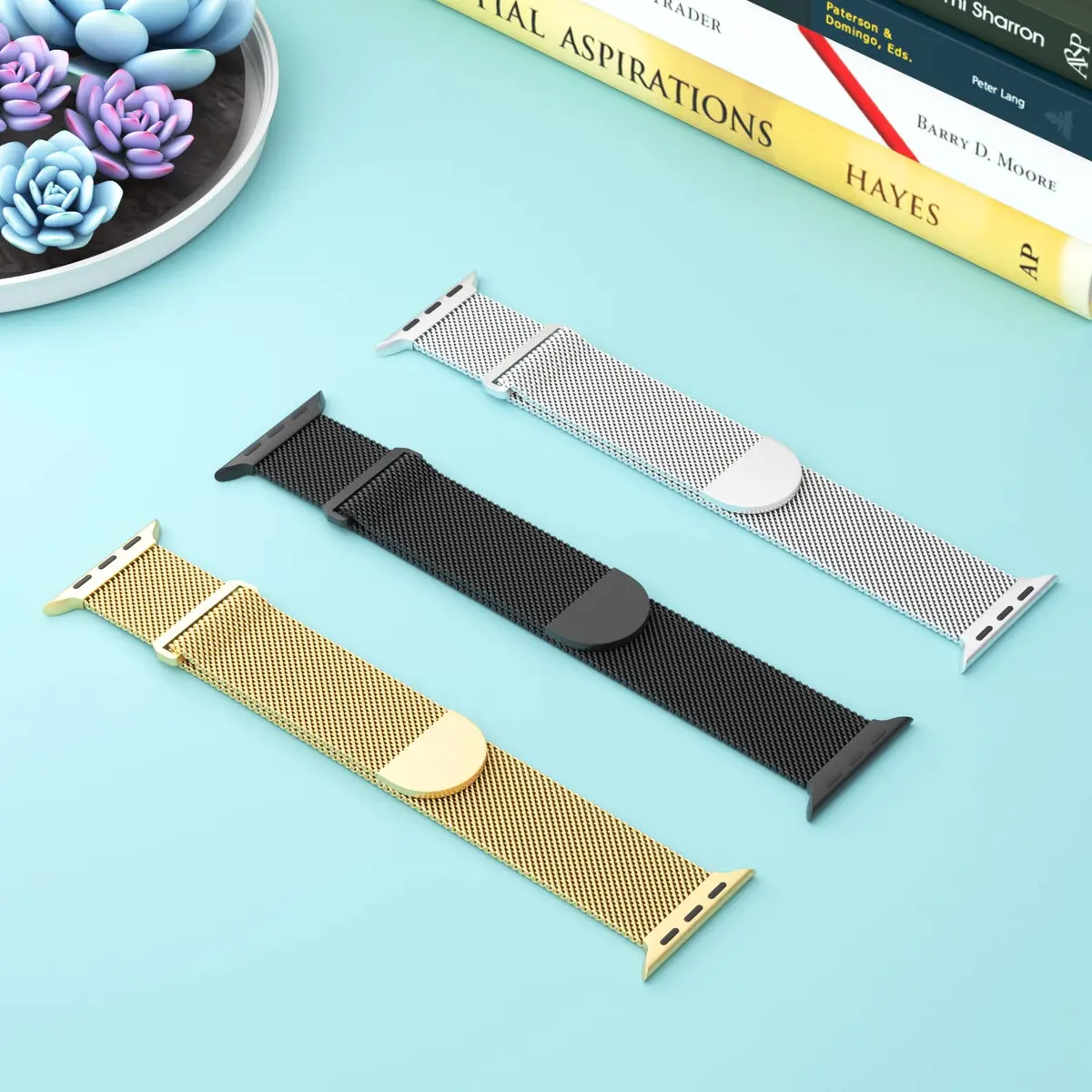Steezrd Stainless Steel Mesh Magnetic Loop Bands for Apple Watch 38mm 40mm 41mm 42mm 44mm 45mm 49mm | Magnetic, Adjustable, Durable - view 2