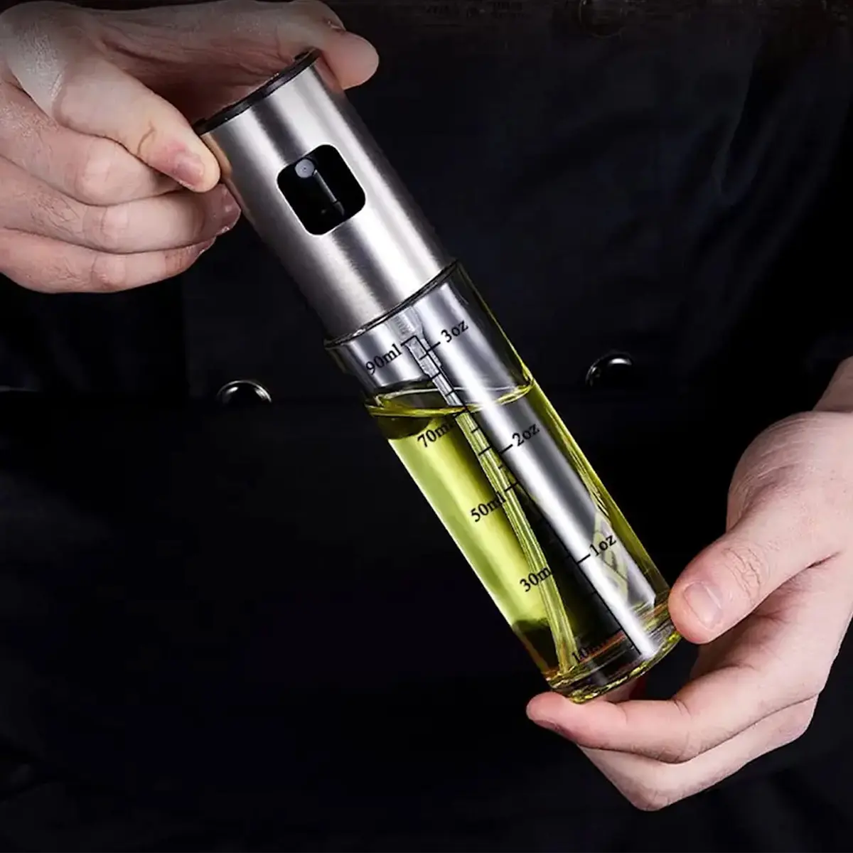 FINECE Oil Sprayer for Cooking 100ml | Stainless Steel & Glass Oil Mister for Air Fryers - view 4