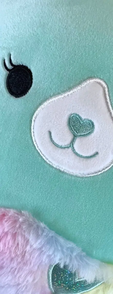 Squishmallows Corinna Teal Tabby Cat 11 Inch Plush | Rainbow Fuzzy Ears & Heart Belly - view 5