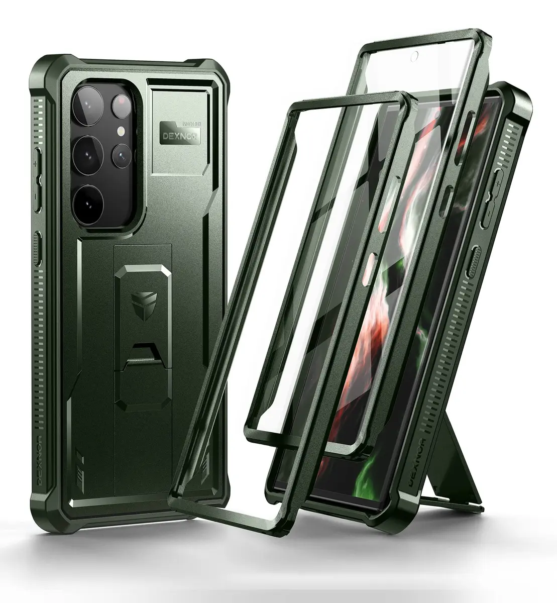 Dexnor Full Body Case for Samsung Galaxy S23 Ultra 5G/6.8 inches | Military Grade Protection with Built-in Screen Protector & Kickstand - main product image