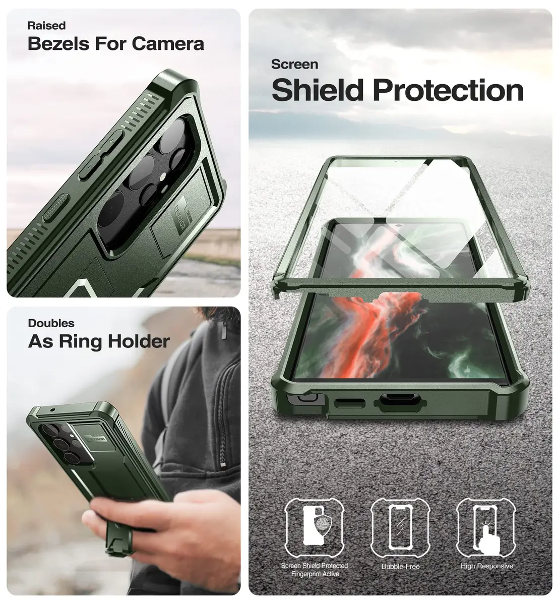 Dexnor Full Body Case for Samsung Galaxy S23 Ultra 5G/6.8 inches | Military Grade Protection with Built-in Screen Protector & Kickstand - view 7