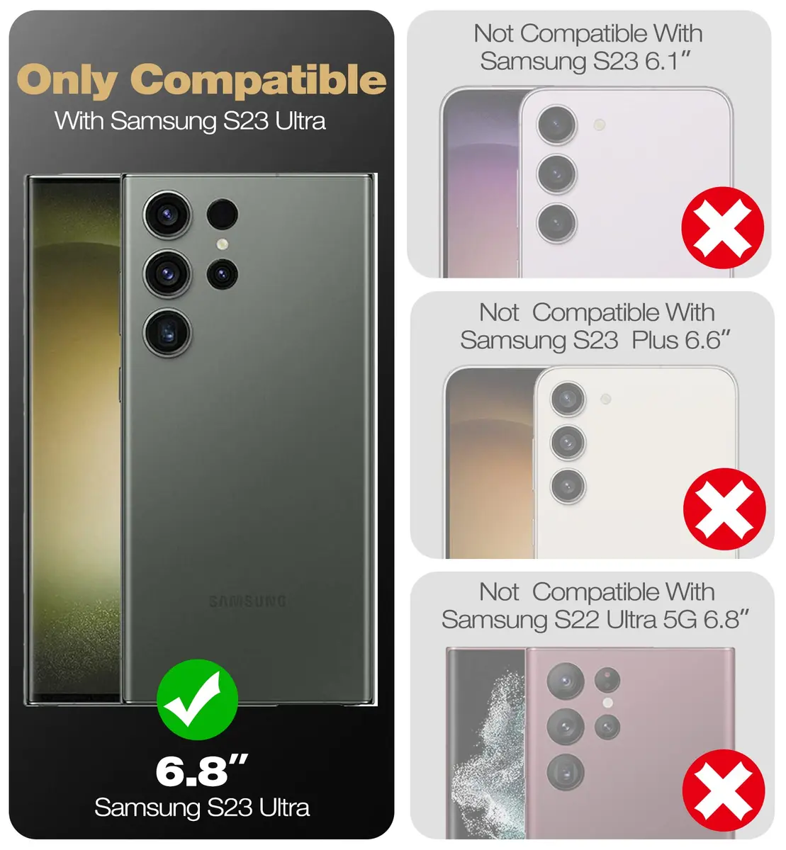 Dexnor Full Body Case for Samsung Galaxy S23 Ultra 5G/6.8 inches | Military Grade Protection with Built-in Screen Protector & Kickstand - view 2